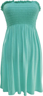 Load image into Gallery viewer, New Womens Ladies Sheering Top Strapless Bandeau Dress Top Jersey Ladies Plus Size Boobtube Top Dress UK 16-22