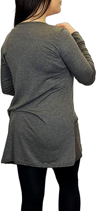 Ladies Long Sleeve Pocket Cardigan Womens Top Sizes 8-14