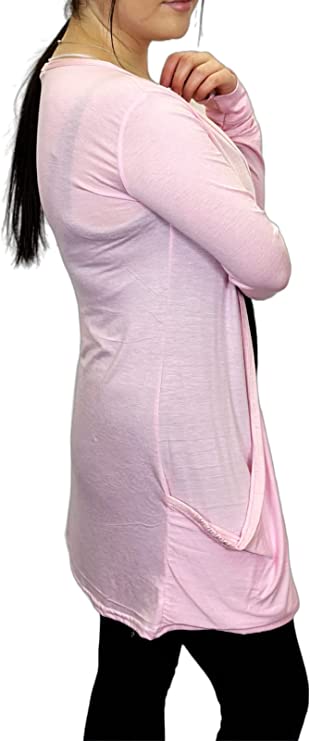 Ladies Long Sleeve Pocket Cardigan Womens Top Sizes 16-26