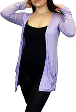 Load image into Gallery viewer, Ladies Long Sleeve Pocket Cardigan Womens Top Sizes 16-26