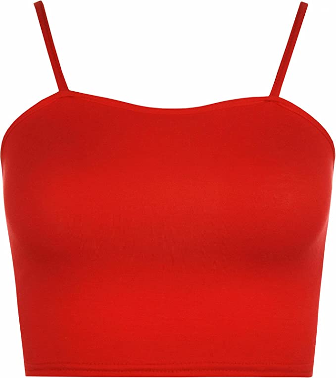 Womens Strappy Sleeveless Ladies Bralet Crop Stretch Vest Top - 8-14