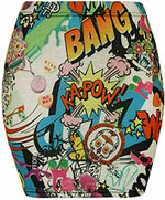 Load image into Gallery viewer, Womens Print Ladies Stretch Bodycon Elasticated Jersey Short Mini Skirt