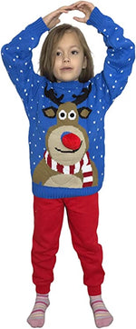 Load image into Gallery viewer, Children's Kids Girls Boys Pom Nose Christmas Jumper