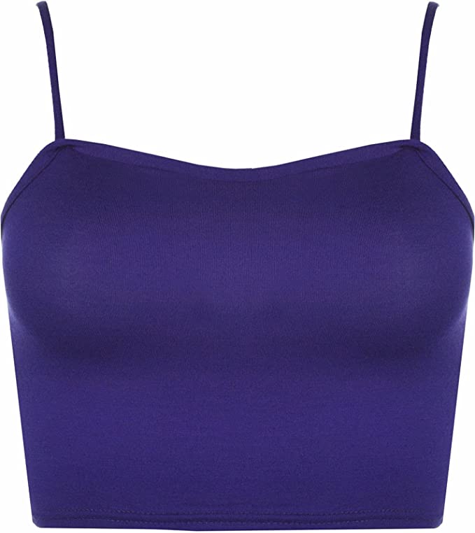 Womens Strappy Sleeveless Ladies Bralet Crop Stretch Vest Top - 8-14