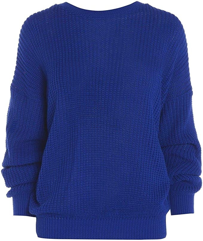 Womens Oversized Chunky Baggy Jumper Knitted Sweater Top 8-14