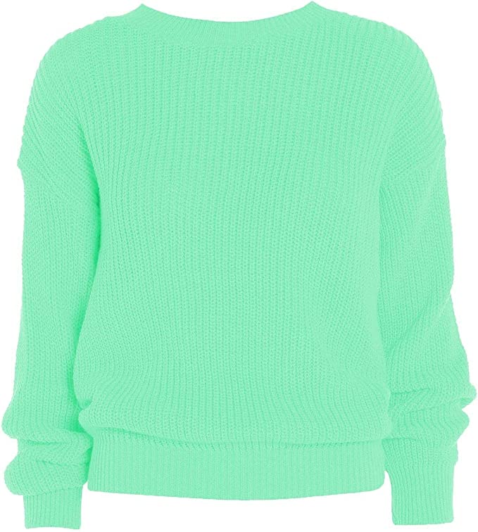 Womens Oversized Chunky Baggy Jumper Knitted Sweater Top 8-14