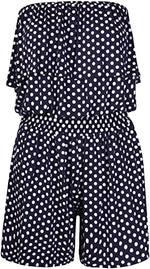 Load image into Gallery viewer, Women’s Ladies Polka Dot Frill Bandeau Short Playsuit Size 8-22