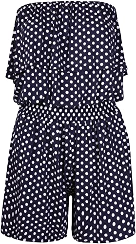 LUXE DIVA Women's Polka Dot Bandeau Playsuit