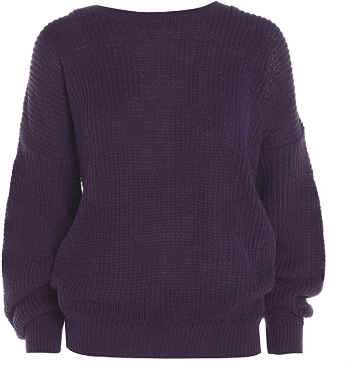 Womens Oversized Chunky Baggy Jumper Knitted Sweater Top 16-26