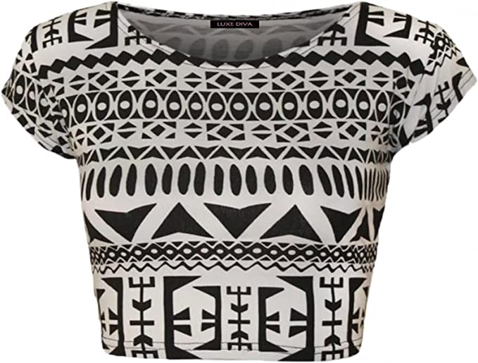 Women Cap Short Sleeve Crop Top Round Neck Plain/Printed T-Shirt Stretchy Summer Cropped Vest Tops Size 8-14