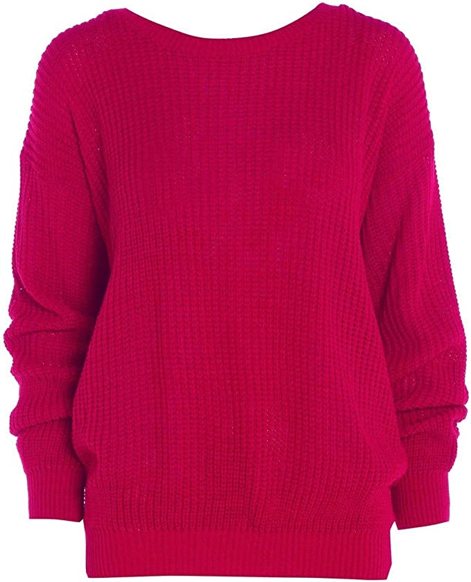 Womens Oversized Chunky Baggy Jumper Knitted Sweater Top 8-14
