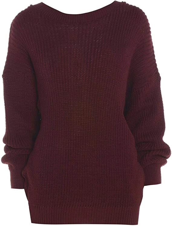 Womens Oversized Chunky Baggy Jumper Knitted Sweater Top 16-26