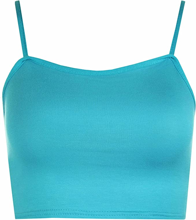 Womens Strappy Sleeveless Ladies Bralet Crop Stretch Vest Top - 8-14