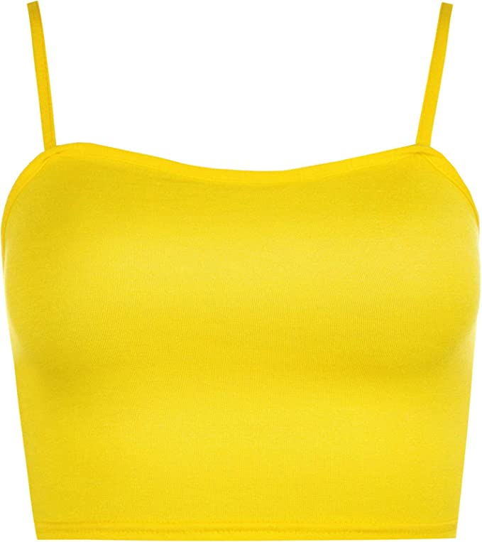 Womens Strappy Sleeveless Ladies Bralet Crop Stretch Vest Top - 8-14