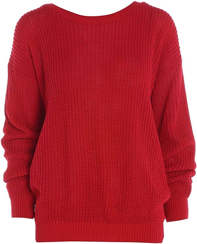 Womens Oversized Chunky Baggy Jumper Knitted Sweater Top 16-26