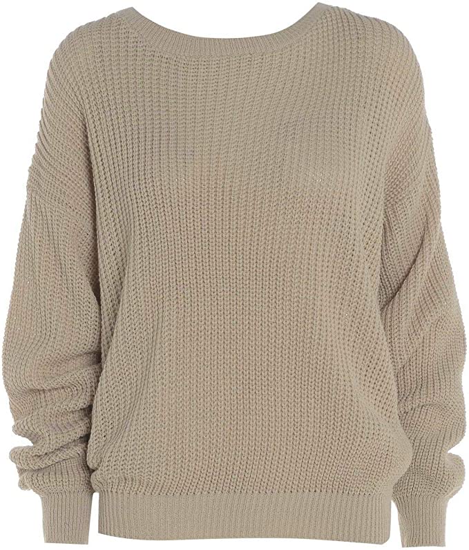 Womens Oversized Chunky Baggy Jumper Knitted Sweater Top 8-14