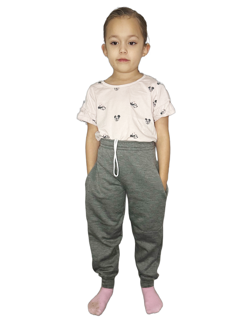 Kids Fleece Jogging Bottoms Boys Girls Sports PE Joggers Children Unisex Casual Fleece Pull On Trouser