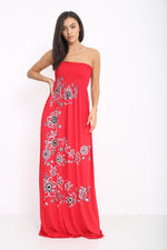 Load image into Gallery viewer, Women Ladies Chunky flora Print Sheering Maxi Dress
