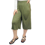 Load image into Gallery viewer, LUXEDIVA  Womens Ladies Plain 3/4 Length Short Palazzo Trousers Casual Wide Leg Culottes Pants Plus Sizes UK 8-26
