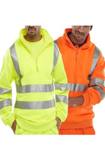 Load image into Gallery viewer, LUXEDIVA Hi Vis Mens 3/4 Zip Pullover Hoodie Sweatshirt Jumper Top

