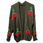 Load image into Gallery viewer, LUXE DIVA Womens Long Sleeve Cherries Print Open Front Knitted Jumper Cardigan 8-14
