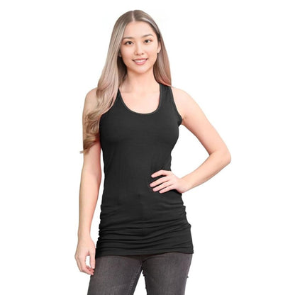 LUXE DIVA Women's Long Racerback Bodycon Vest Top Fitted Sleeveless Muscle Tank for Gym, Yoga, Fitness & Casual Wear Sizes 8-26