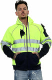 LUXE DIVA Hi-Vis Hoodie Reflective Safety 3 Zip Pockets S–5XL