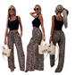 LUXE DIVA Ladies Leopard Animal Print High Waist Bottoms Pants