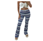 Load image into Gallery viewer, LADIES ZIG ZAG AZTEC PRINT FLAIR TROUSERS WOMEN BOOTCUT PANTS
