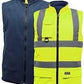 LUXE DIVA  Hi Viz Bodywarmer Reversible Fleece Lined High Visibility Gilet Hi Vis Reflective Waterproof Workwear Padded Vest Security Safety Wear Warm Waistcoat