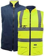 Load image into Gallery viewer, LUXE DIVA  Hi Viz Bodywarmer Reversible Fleece Lined High Visibility Gilet Hi Vis Reflective Waterproof Workwear Padded Vest Security Safety Wear Warm Waistcoat
