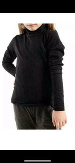 Load image into Gallery viewer, LUXE DIVA Kids Plain Pastel T-Shirt High Polo Neck Girls Boys Stretchy Casual Long Sleeve Tee Top
