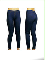 Load image into Gallery viewer, LUXE DIVA Ladies Stretchy denim look Jeggings legging

