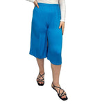 Load image into Gallery viewer, LUXEDIVA  Womens Ladies Plain 3/4 Length Short Palazzo Trousers Casual Wide Leg Culottes Pants Plus Sizes UK 8-26
