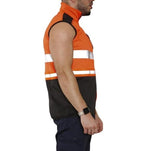 Load image into Gallery viewer, LUXE DIVA Hi Viz High Visibility Body Warmer Workwear Safety Wear Sleeveless Waistcoat Fleece Garment Menswear Reflective Clothing Pockets Small Uniforms Man

