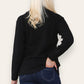 Women's Ladies Knitted Cable Zipper Collar 2 Pockets Zip All The Way Down 8-14