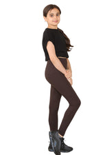Load image into Gallery viewer, Childrens Plain Full Length Jersey Leggings Girls Stretchy Thick Material Pants
