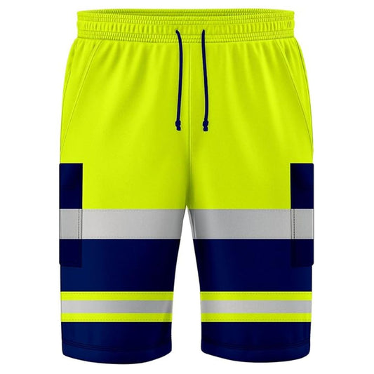 Hi Vis Viz Shorts High Visibility Reflective Pants Work Wear Combat Cargo Shorts Menswear Underwear Workwear Man Stripe Striped Tropical