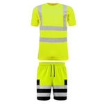 Load image into Gallery viewer, LUXE DIVA Hi Vis Safety Cargo Shorts High Visibility Reflective Workwear Security Combat Pockets Lightweight Utility Jogger for Men
