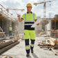 LUXE DIVA Men's Hi Vis Short Sleeve Polo Shirt & Trousers High Visibility Reflective Workwear Set
