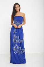 Load image into Gallery viewer, Women Ladies Chunky flora Print Sheering Maxi Dress
