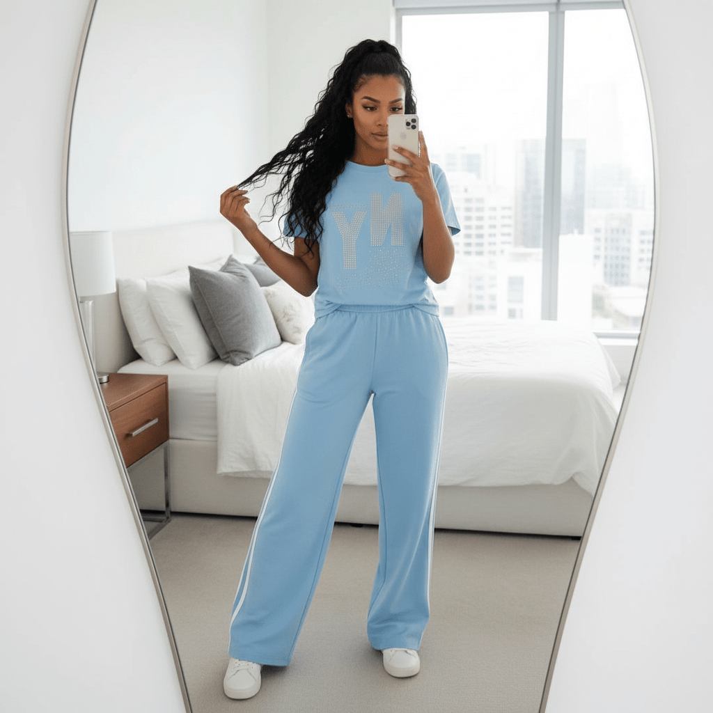 2PC New York Contrast Top with Adjustable Trousers – Stylish Spring Summer Co - Ord Set for Casual & Chic Everyday Wear - LUXE DIVA2PC New York Contrast Top with Adjustable Trousers – Stylish Spring Summer Co - Ord Set for Casual & Chic Everyday WearLUXE DIVALUXE DIVA2PCNYSSTroSetSBlue6-122PC New York Contrast Top with Adjustable Trousers – Stylish Spring Summer Co - Ord Set for Casual & Chic Everyday Wear6 - 12Sky Blue