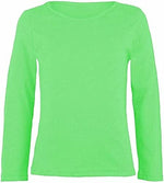 Load image into Gallery viewer, LUXE-DIVA Girls Boy Kids Plain Basic Long Sleeve Round Neck T-Shirt Stretch School Tee Top 2-13 Years
