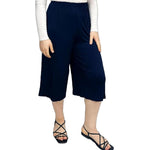 Load image into Gallery viewer, LUXEDIVA  Womens Ladies Plain 3/4 Length Short Palazzo Trousers Casual Wide Leg Culottes Pants Plus Sizes UK 8-26
