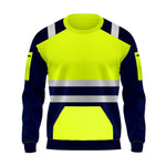 Load image into Gallery viewer, LUXE DIVA High Visibility Reflective Sweatshirt &amp; Hoodie Combo - Safety Work Wear with Long Sleeves, Round Neck, &amp; 3 Zipped Pockets - S to 5XL
