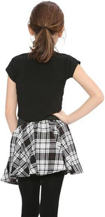Load image into Gallery viewer, Girls Circular Kids Tartan Skirt Check Bow Detail Dance Mini Skirts 5-10 Years
