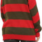 LUXE DIVA Kids Unisex Freddy Halloween Horror Costume Party Red Green Stripe Knitted Sweater - Boys Girl Long Sleeve Pullover Winter Sweatshirt