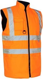 Load image into Gallery viewer, LUXE DIVA  Hi Viz Bodywarmer Reversible Fleece Lined High Visibility Gilet Hi Vis Reflective Waterproof Workwear Padded Vest Security Safety Wear Warm Waistcoat
