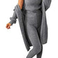 LUXE DIVA Women's 3 Piece Knit Lounge Set Roll Neck Cardigan