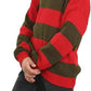 LUXE DIVA Kids Unisex Freddy Halloween Horror Costume Party Red Green Stripe Knitted Sweater - Boys Girl Long Sleeve Pullover Winter Sweatshirt